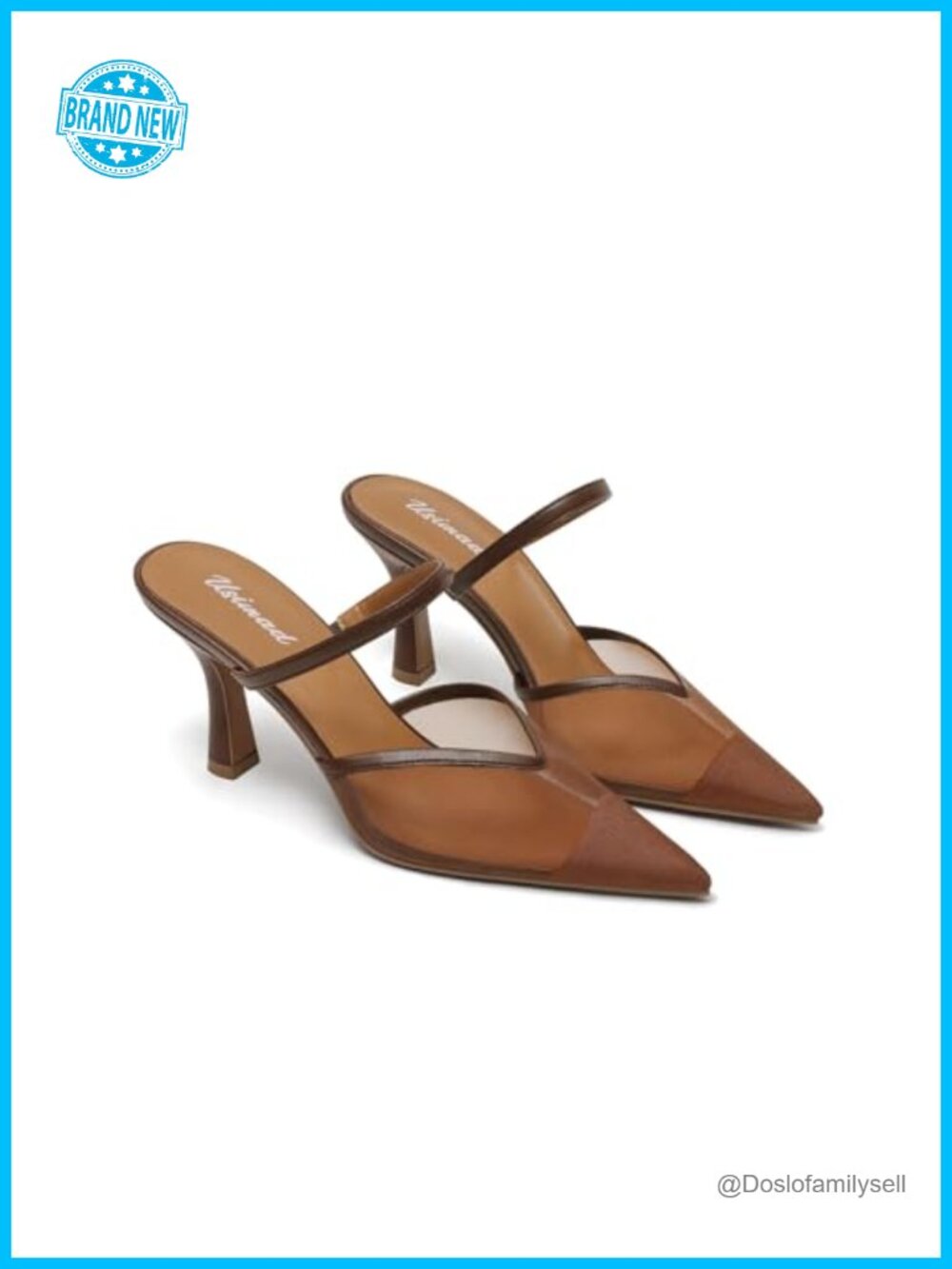Women's Mesh Mule Heels Pointed Toe Slip On Dress Pumps